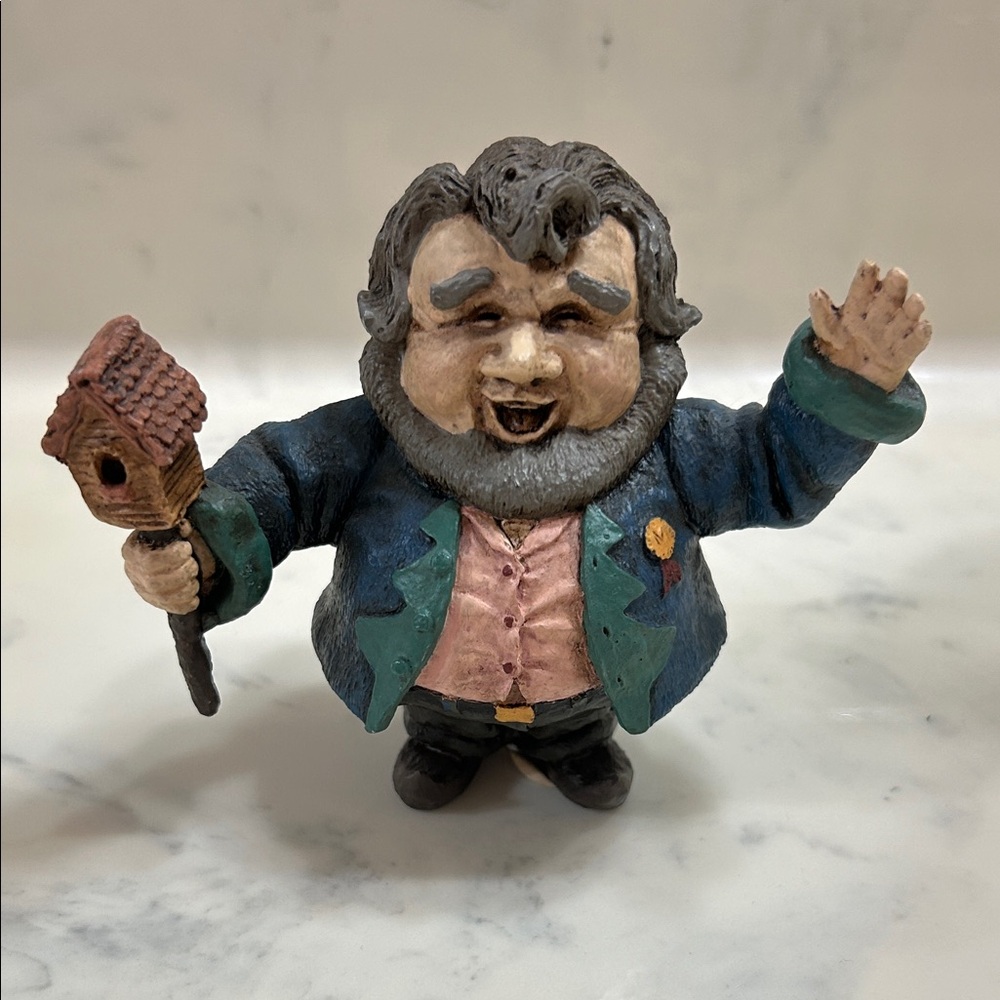 Vintage Mark Klaus Whimsical Figurine with Blue Jacket